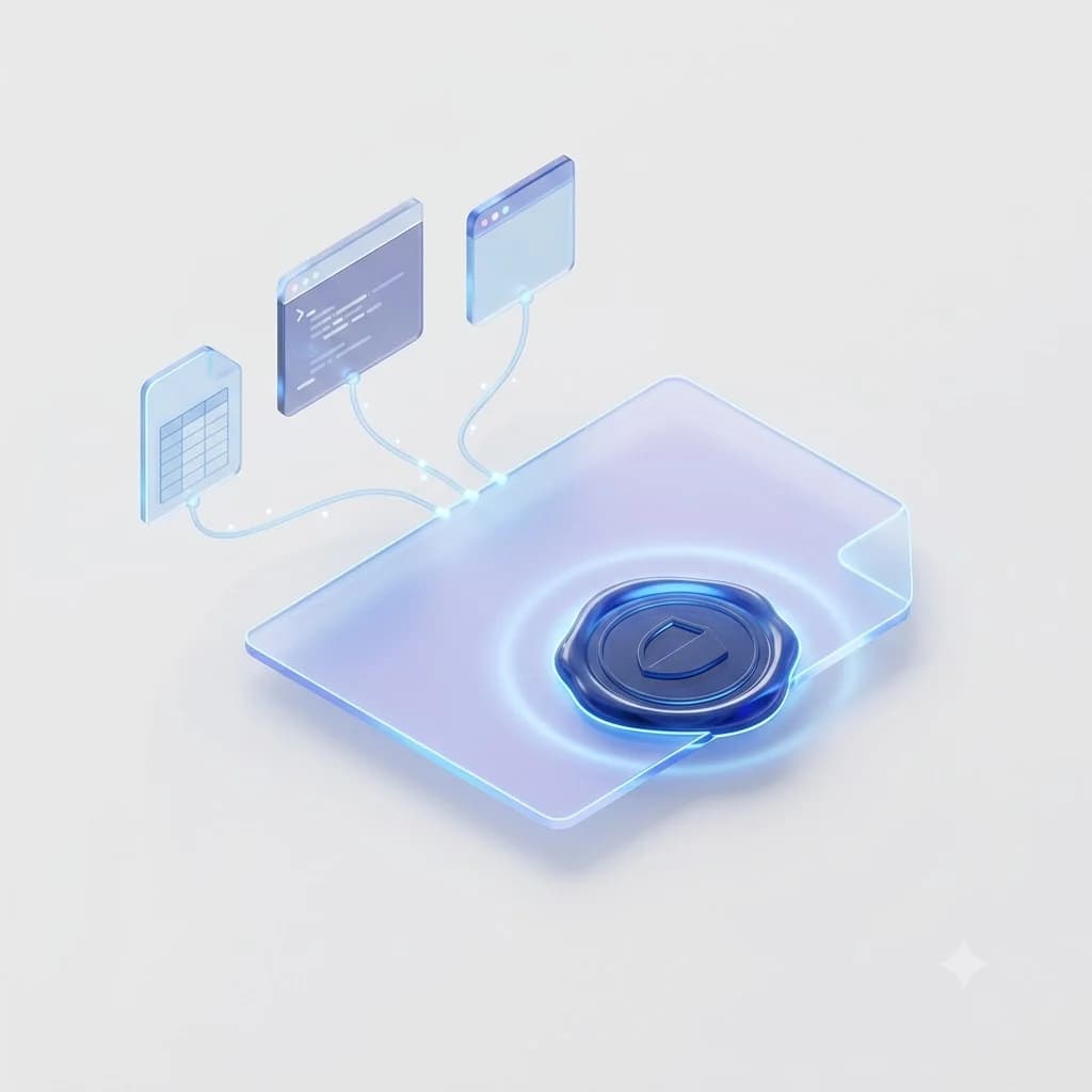A document being digitally sealed after macro, script, and executable files are assessed